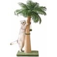 thumbnail image 1 of 40'' Tall Cat Scratching Post Cat Tree, Curved Design Cat Scratcher Post with 3 Interactive Balls, Natural Sisal Rope Cat Scratching Posts for Indoor Cats Adults Kittens, Multi-Combinable (Style A), 1 of 7