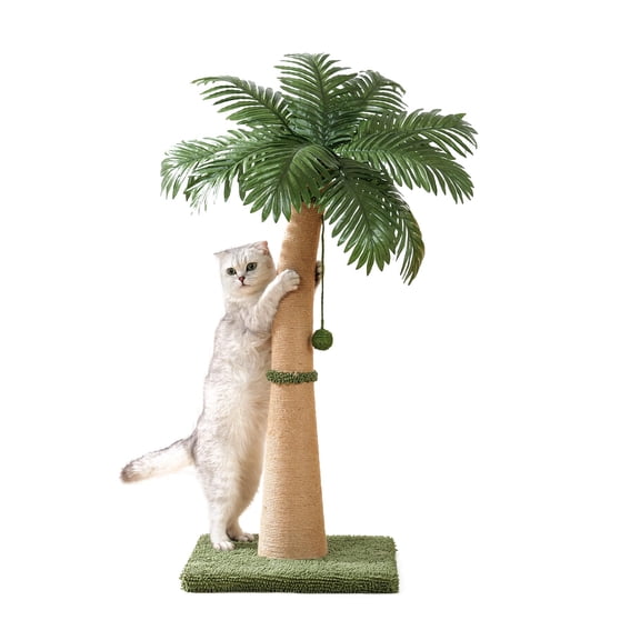 40'' Tall Cat Tree Style A Sisal Rope Scratcher with Interactive Balls for Indoor Cats
