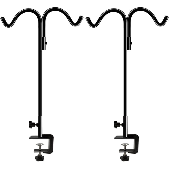 40 Tall Double Deck Hooks for Railing with 2.5 Inch Clamp, 2 Pcs