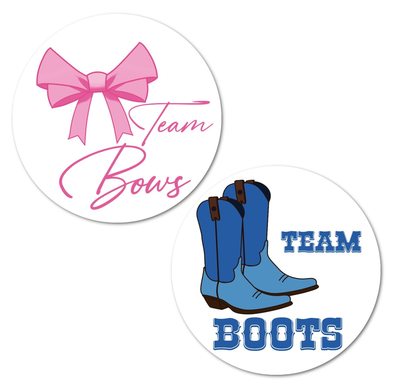 Adesivi Per Gender Reveal Team Bows & Team Boots - 40 Etichette (20 Per Disegno) Da 5 Cm Per Festa Di Rivelazione Sesso - 4