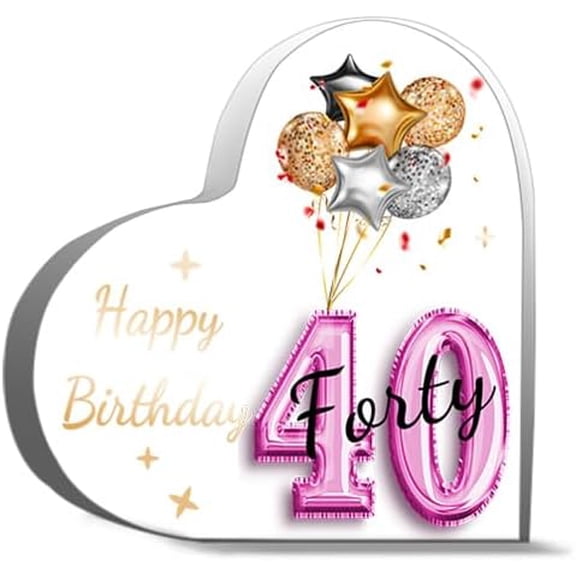 40 Th Birthday Gifts For Women 40 Year Old Girl Birthday Gifts 40 Th Birthday Gifts 40 Th Birthday Acrylic Heart Keepsake 4 x 4 Inch