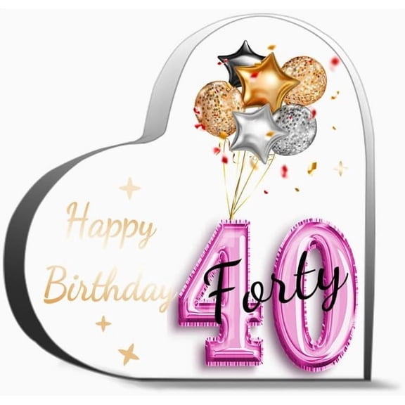 40 Th Birthday Gifts For Women 40 Year Old Girl Birthday Gifts 40 Th Birthday Gifts 40 Th Birthday Deco Heart Acrylic Decoration Gift For Couple Parent Women Mom Husband Wife