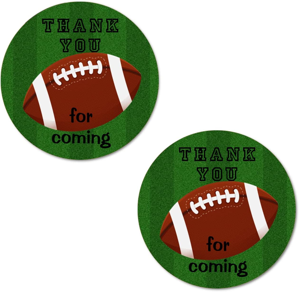 40 Thank You Football Labels, 2 Inch Big Round Glossy Stickers, Great ...