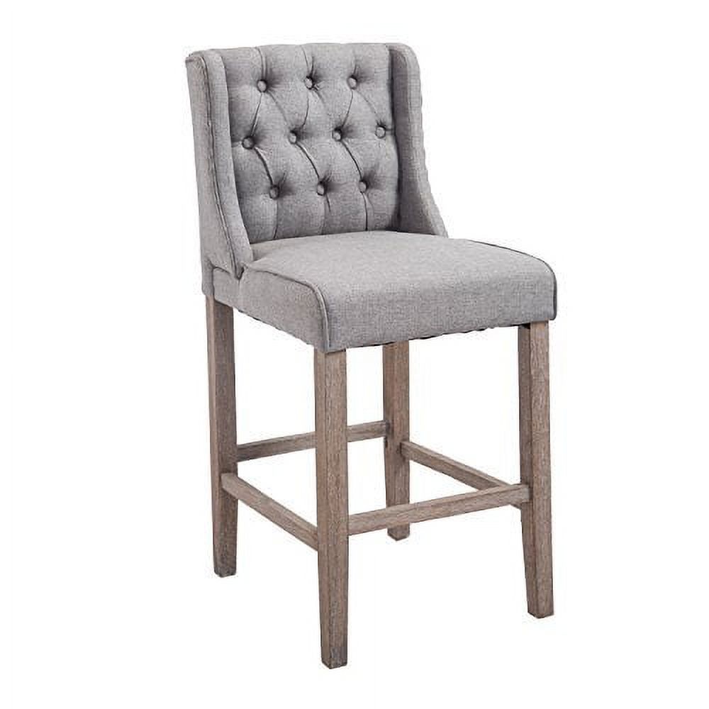 40" Tufted Wingback Counter Height Bar Stool Dining Chair Set of 2