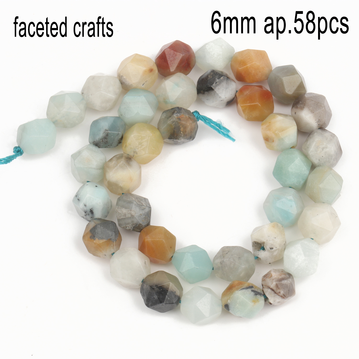 40 Types Colored Amazonite Bead Natural Stone Rondelle Cube Column