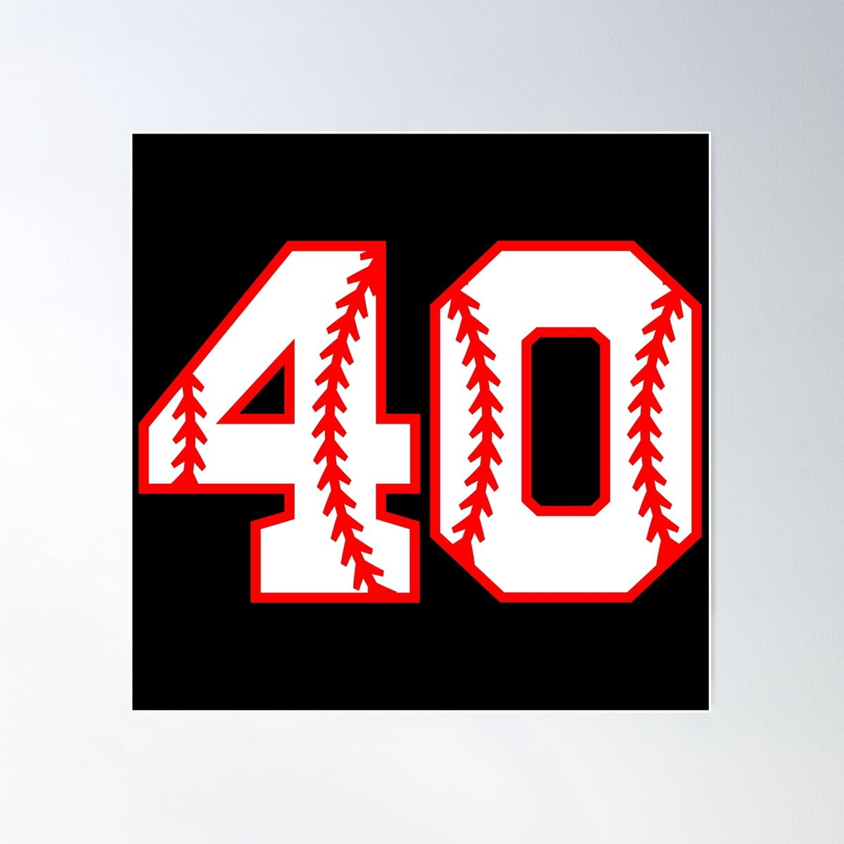 40 Umber Baseball Forty Sport Poster Wall Art, Modern Wall Decor For ...