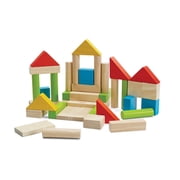 PlanToys  40 Unit Blocks Wooden Montessori Building and Stacking Toy | Early STEM, Fine Motor, Creativity and Problem Solving Activity | Eco Friendly Educational Open Ended Play Set