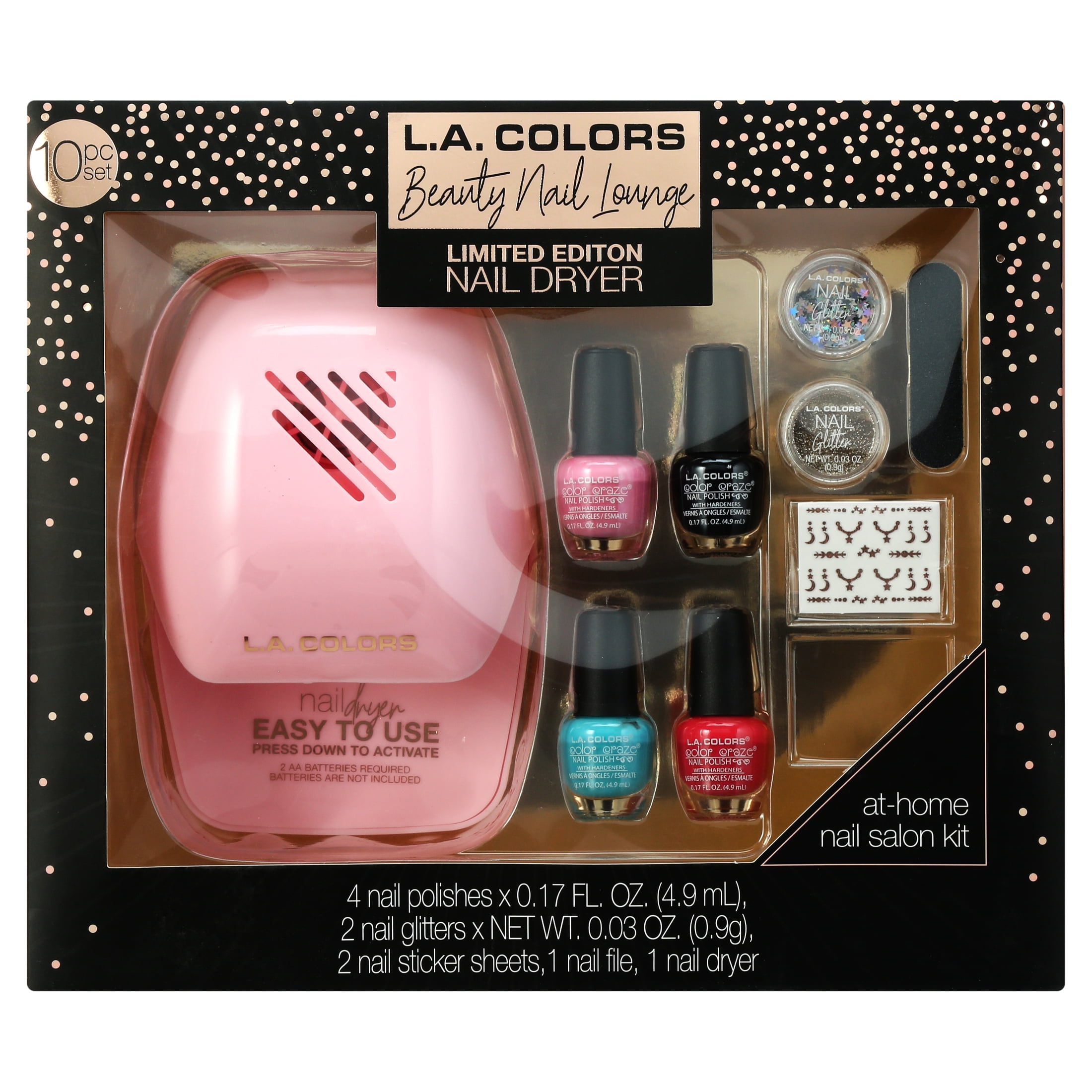 L.A. Colors 10-Piece Beauty Nail Lounge Gift Set