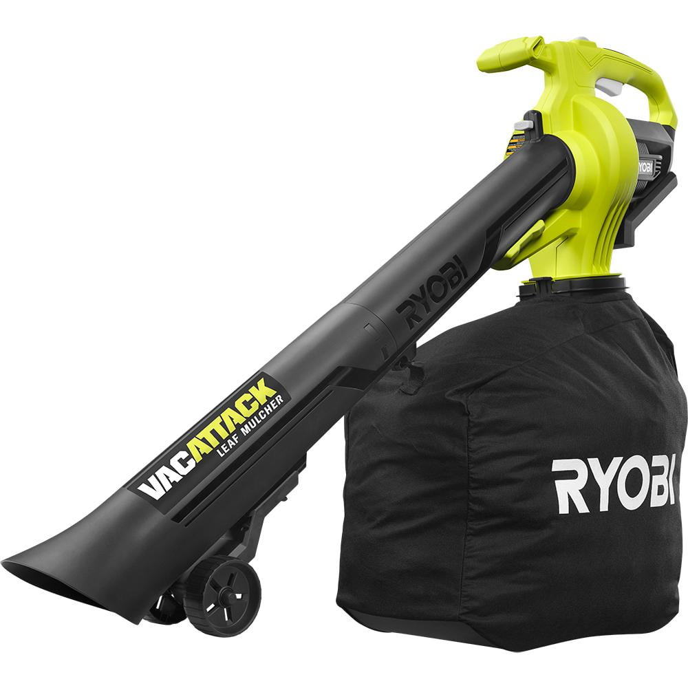 Ryobi 40 Volt Lithium Ion Cordless Leaf Vacuum Mulcher Electric Yard Cleaner with Bag Walmart