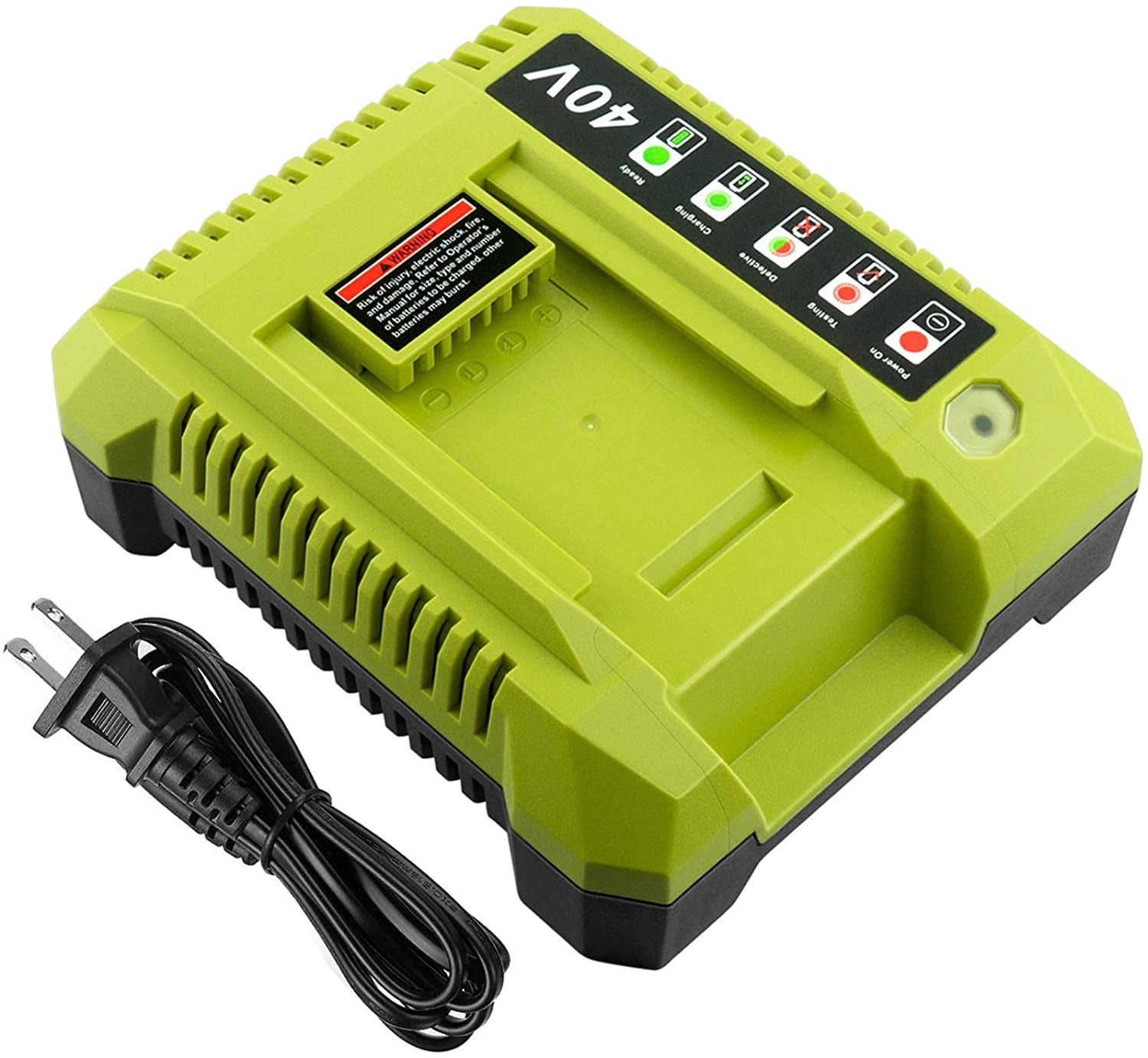 40 Volt Lithium-Ion OP401 Charger Compatible with Ryobi 40V Battery OP4026 OP40201 OP4040 OP40401 OP4050 OP4050A OP40501 OP40601