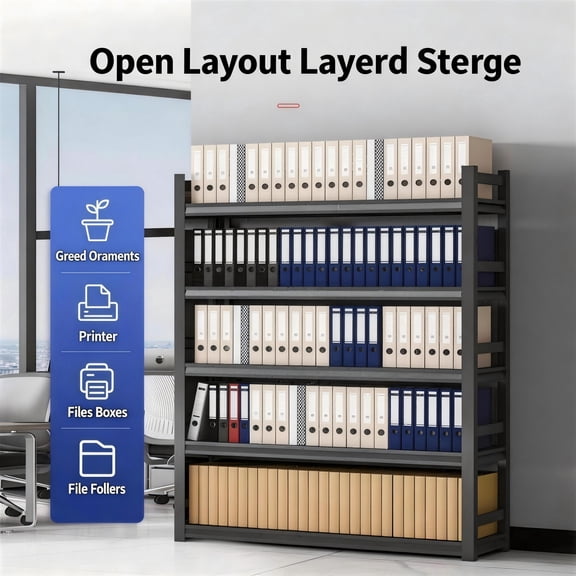 40" W Garage Shelving,5-Tier Heavy Duty Shelving Unit,3000LBS Adjustable Metal Storage Shelves,Storage Rack Units for Industrie,Shed,Warehouse,Basement,Black,20"D x 40"W x 72"H