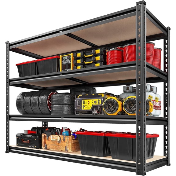 40" W Heavy Duty Adjustable Metal Garage Shelving, 4-Tier, 2000 lbs Capacity, for Basement, Pantry, Kitchen, Closet