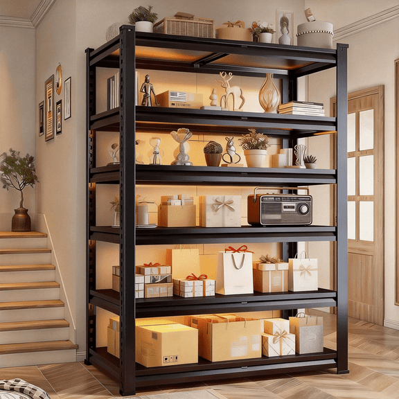 40"W Heavy Duty Shelving 3600LBS Steel Shelves 6-Tier Adjustable Garage Storage Industrial Shelf for Kitchen Pantry Basement Bathroom Laundry Shop Plant Book Shoes, 16"D x 40"W x 82"H