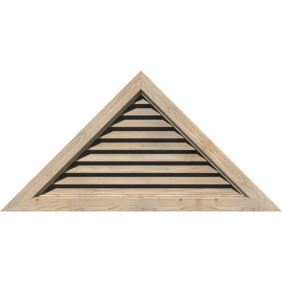 40"W x 11 5/8"H Triangle Gable Vent (58 1/2"W x 17"H Frame Size) 7/12 Pitch: Primed, Functional, Smooth Pine Gable Vent w/ Brick Mould Face Frame