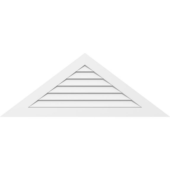 40"W x 13-3/8"H Triangle Surface Mount PVC Gable Vent 8/12 Pitch: Functional, w/ 3-1/2"W x 1"P Standard Frame