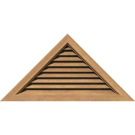 40"W x 20"H Triangle Gable Vent (52 1/8"W x 26"H Frame Size) 12/12 Pitch: Unfinished, Functional, Smooth Western Red Cedar Gable Vent w/ Brick Mould Face Frame