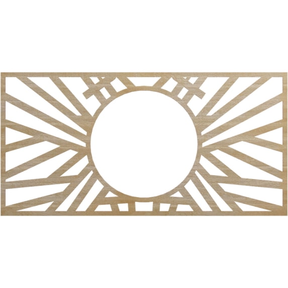40"W x 20"H x 14 3/4"ID x 1/4"T Hoover Wood Fretwork Pierced Ceiling Medallion, Hickory