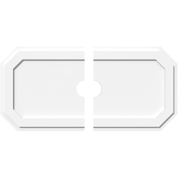 40"W x 20"H x 4"ID x 14"C x 1"P Emerald Architectural Grade PVC Contemporary Ceiling Medallion, Two Piece