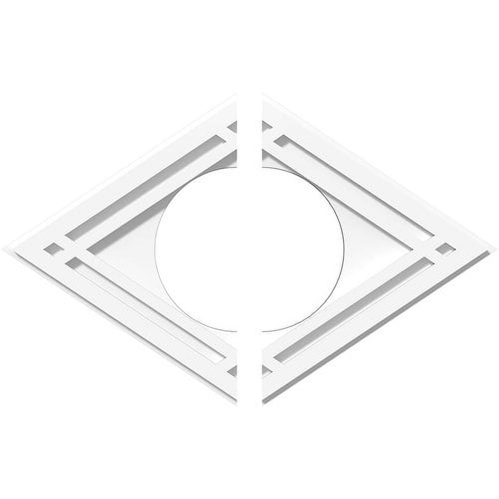 40" Diamond Textured PVC Two-Piece Ceiling Medallion