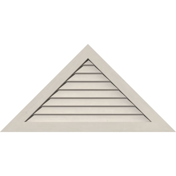40"W x 8 3/8"H Triangle Gable Vent (65"W x 13 5/8"H Frame Size) 5/12 Pitch: Primed, Non-Functional, Smooth Western Red Cedar Gable Vent w/ Decorative Face Frame