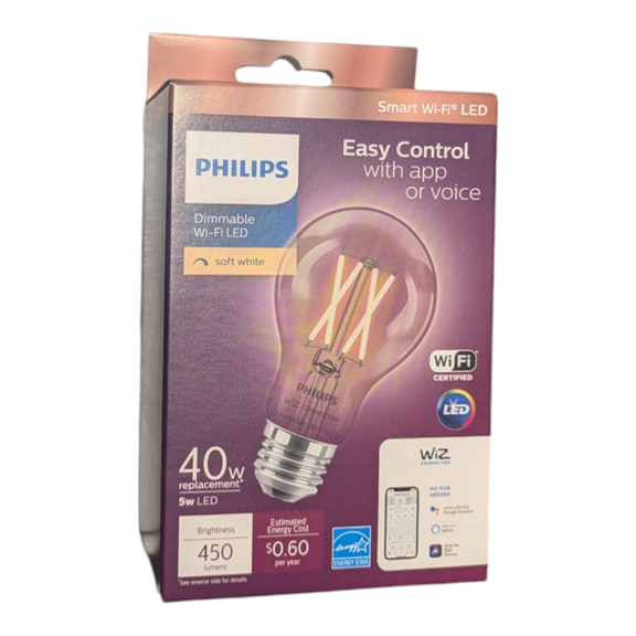 40-Watt Equivalent G16.5 Smart Wi-Fi Vintage Edison LED Light Bulb Tunable Soft White 2700 (K) WiZ with Bluetooth