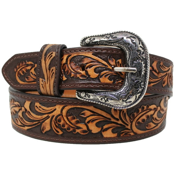 40  Western 1-3/4" Tapered Antique Floral Tooled Full-Grain Leather Belt 26RS52T