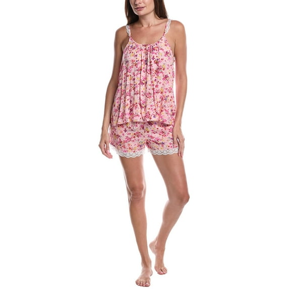 40 Winks womens 2pc Cami & Boxer Set, s, Pink