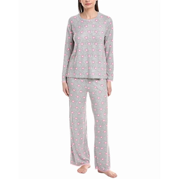 40 Winks womens  2pc Sleep Top & Pant Set, s, Gray