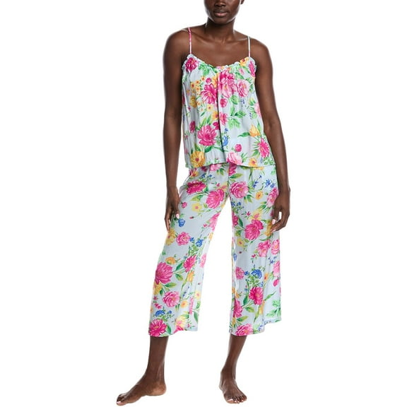 40 Winks womens  2pc Tank & Cropped Pant Set, XL, Blue