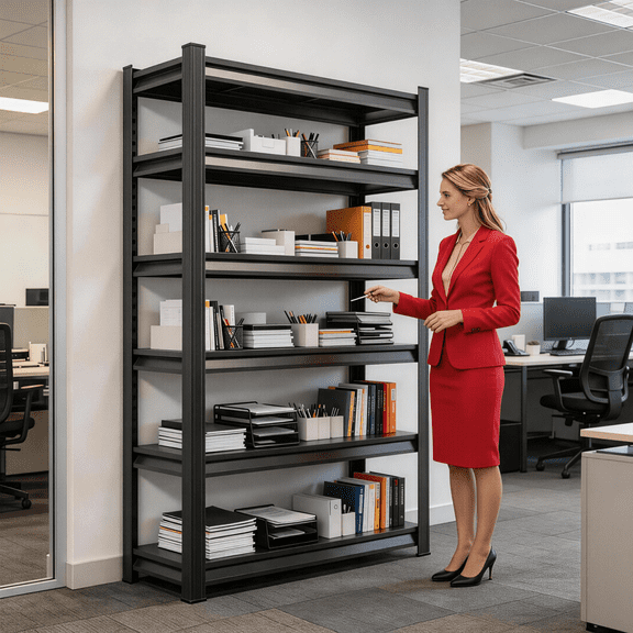 40"Wx82"H Utility Kitchen Shelves with Fence,6 Tier Shelving Unit,3600LBS Metal Shelf Organizere,Adjustable Storage Shelves for Pantry,Industrial,Basement,Bathroom, Warehouse,Closet,Black,16"D