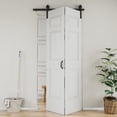 thumbnail image 1 of 40" X 84" Closet style Paintable 6 Lattice Shapes Interior Bi-Fold Barn Door With Installation Hardware Kit, 1 of 7
