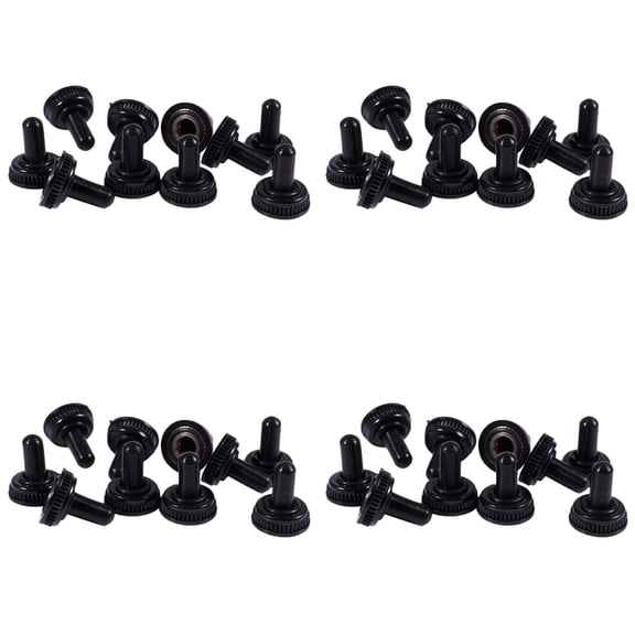 40 X Waterproof Toggle Switch Boot Cap Black Rubber Cover 6mm Diameter
