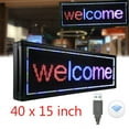 thumbnail image 1 of 40"X15" 3-Color Wifi USB LED Light Sign Programmable Scrolling Sign High Resolution, 1 of 14
