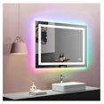 thumbnail image 1 of 40"X32" LED Bathroom Mirror with Lights, Anti-Fog, Dimmable, RGB Backlit + Front Lighted, Memory Function, Colorful Multiple Light Modes for Modern Wall Setup, 1 of 6