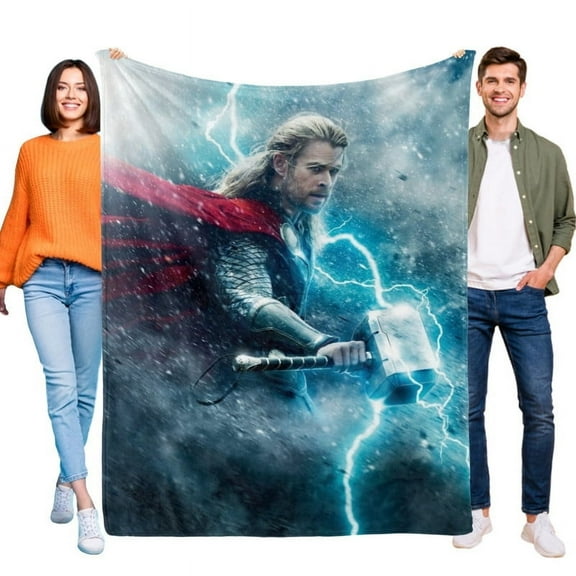 40"X50" Thor Odinson Movie Blanket Soft Throw Blanket Micro Fleece Fuzzy Blankets All Season Birthday Gifts Thin Bed Couch Decor Adult Nap Bedroom Car