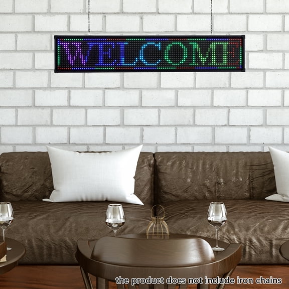 40"X8" LED Sign Scrolling Message Display Board RGB 7-Colors Programmable Board