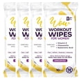 thumbnail image 1 of Violet Vibes Rinse Free Body Wipes, Women XL Workout Wipes with Aloe, Unscented, 40 Count, 4 Pack, 1 of 6