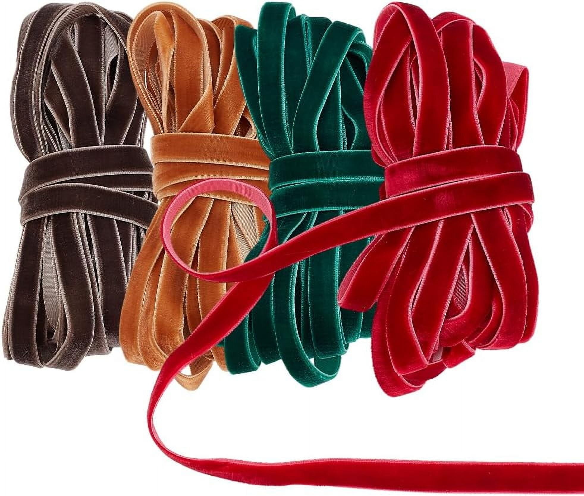 Garment Ribbon 40 Yards 4 Colors Single Face Velvet Ribbons Garment Accessories Mixed ...