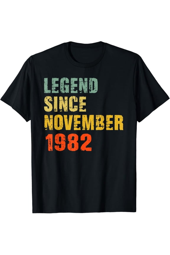 40 Year Old 40th Birthday Gifts Legend Since November 1982 T-Shirt Vintage Tee -Birthday Gifts