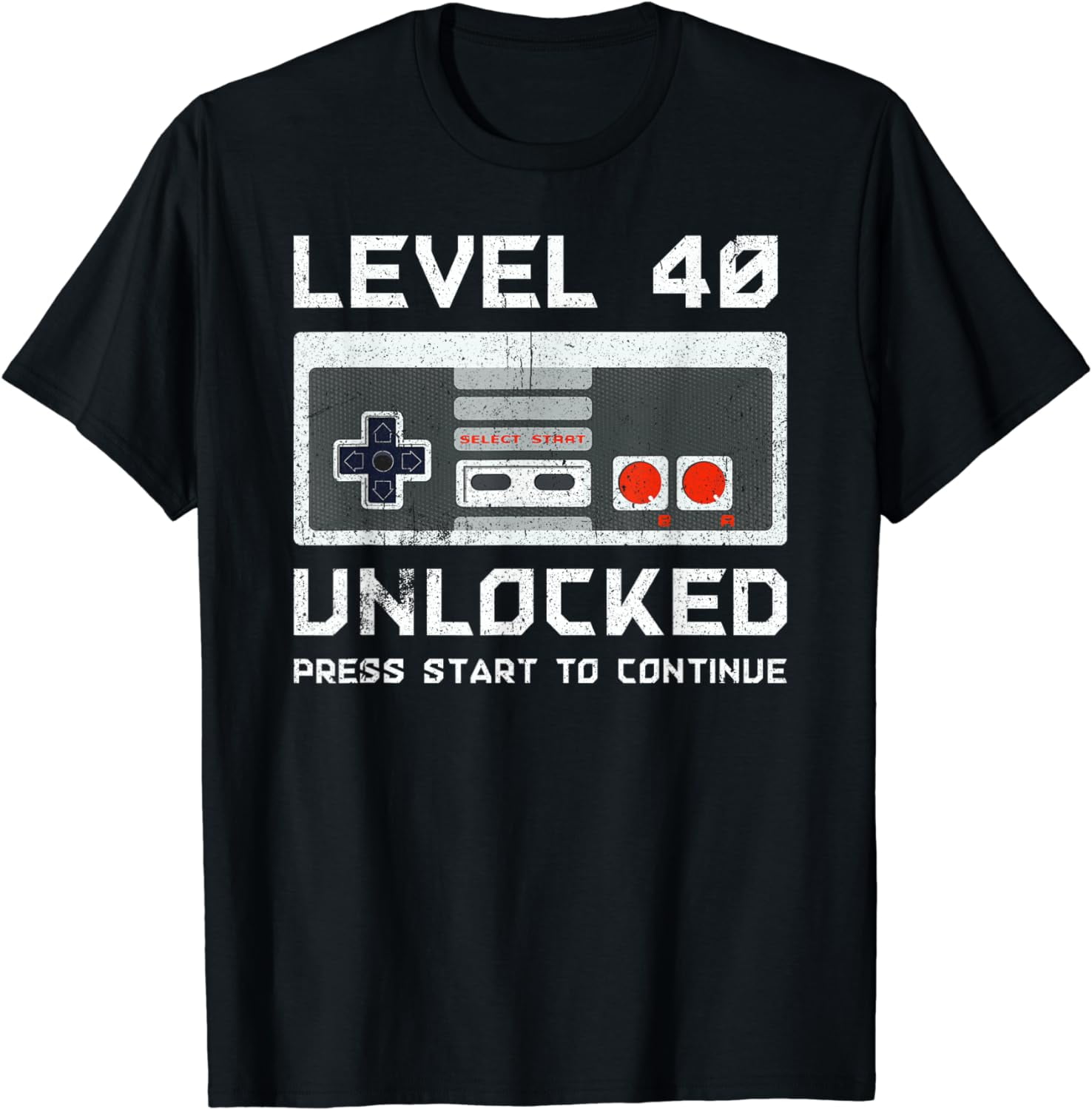 40 Year Old Forty Birthday Gift Level 40 Unlocked Gamer T-Shirt Graphic ...