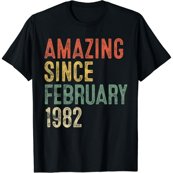 40 Year Old Gifts Amazing Since February 1982 40th Birthday T-Shirt mens t shirt,black,women,funny,misfits,men,journey