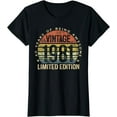 thumbnail image 1 of 40 Year Old Gifts Vintage 1981 Limited Edition 40th Birthday T-Shirt, 1 of 3
