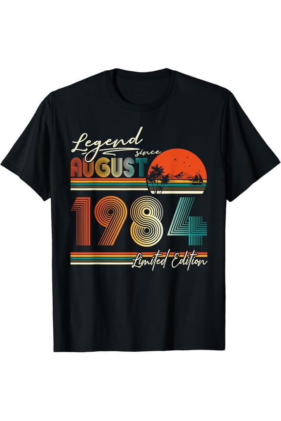 40 Year Old Legend since August 1984 40th Birthday Gifts Men T-Shirt Vintage Tee -Birthday Gifts, Vintage Birthday Gift