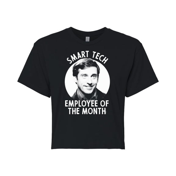 40 Year Old Virgin - Smart Tech Employee Of The Month - Juniors Cropped Cotton Blend T-Shirt