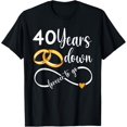 thumbnail image 1 of 40 Years Down Forever To Go Couple 40th Wedding Anniversary T-ShirtMen's and women's gift, black and white T-shirt, size: Extra large S-4XL, 1 of 4