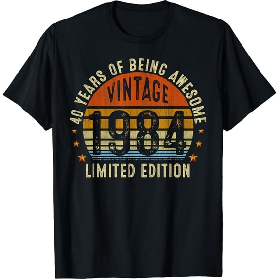 40 Years Of Being Awesome Vintage 1984 40th Birthday Gifts T-Shirt