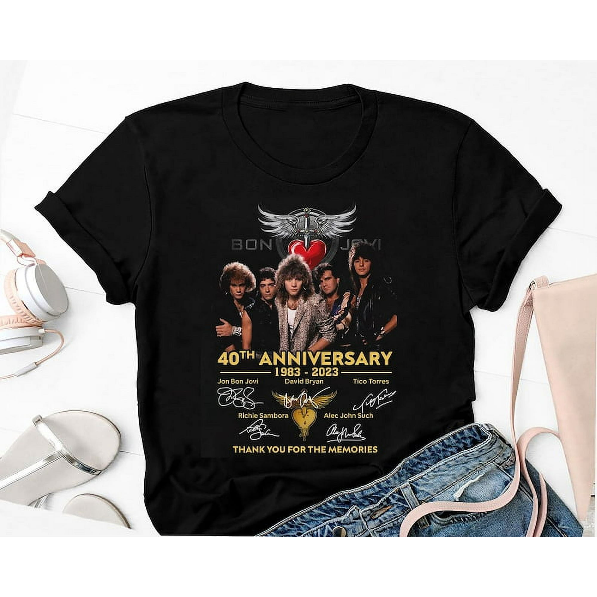 40 Years Of Bon Jovi Band Shirt Fan Gift , Signature Bon Jovi Rock Band