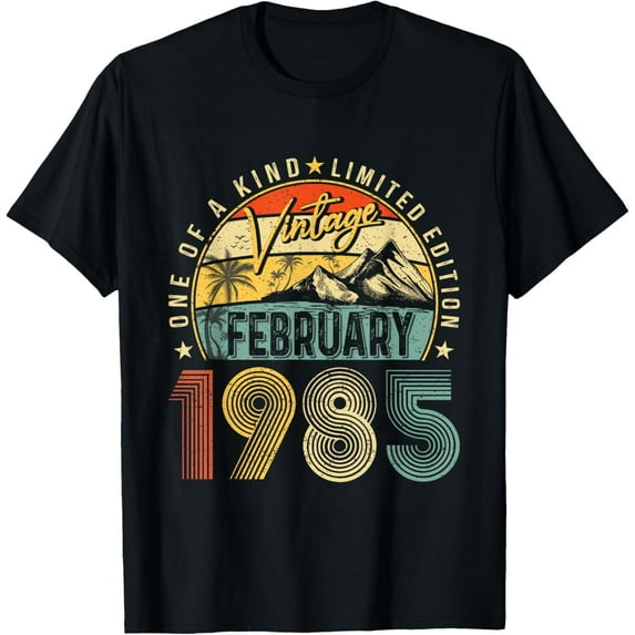 40 Years Old Gift Vintage February 1985 40th Bday Men Women T-Shirt