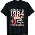 thumbnail image 1 of 40 Years Old Gifts Women Born In 1984 Floral 40th Birthday T-Shirt, 1 of 3