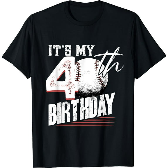 40 Years Old Vintage Baseball 40th Birthday T-Shirt Black 2X-Large